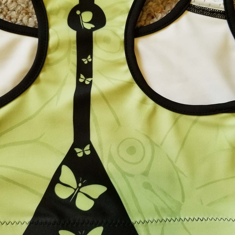 Women's Activewear. Comfortable Green Mint Sports Bras with soft fabric and watercolor butterflies. Get the matching outfit! Exclusive design by RedButterfly by Omaris.