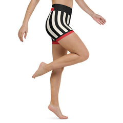 Rose Stripes Yoga Shorts