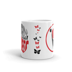 RedButterfly White Glossy Mug is for you! It's sturdy and glossy with a vivid print that'll withstand the microwave and dishwasher.  - Ceramic - 11 oz mug 