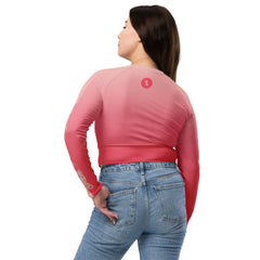 Goddess Pink Recycled Long Sleeve Crop Top