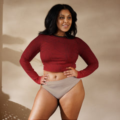 RedButterfly Red Recycled Long-Sleeve Crop Top