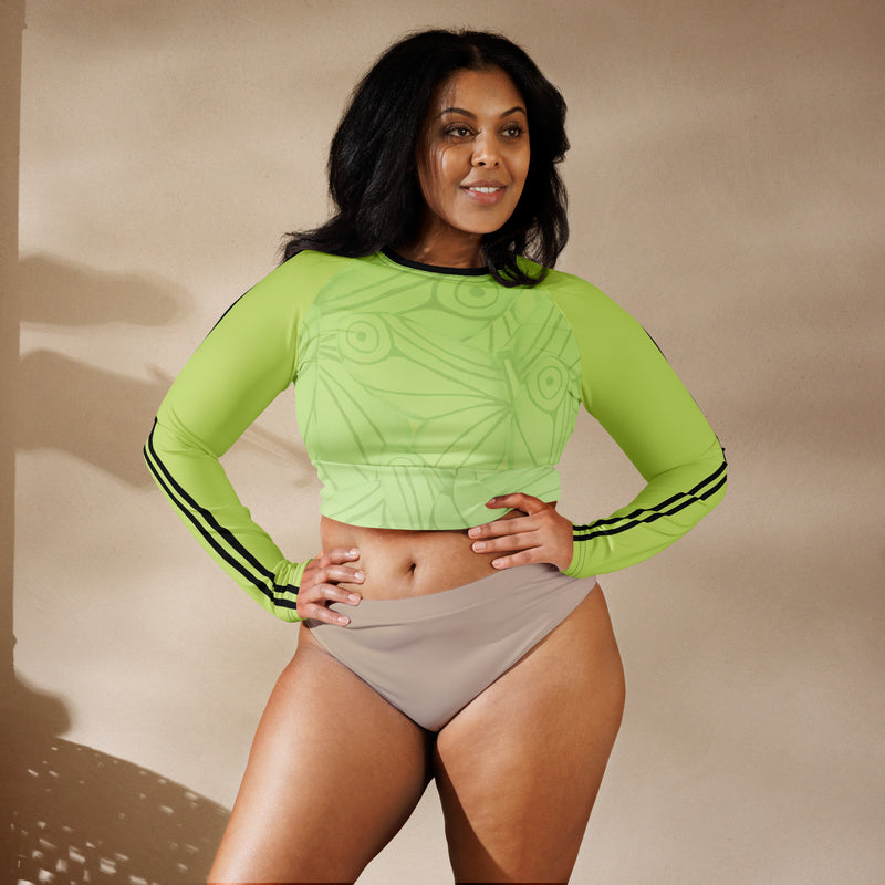 Goddess Mint Recycled Long-Sleeve Crop Top