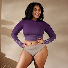 Goddess Purple Recycled Long-Sleeve Crop Top