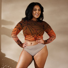 Sienna Caramel Recycled Long-Sleeve Crop Top