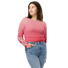 Goddess Pink Recycled Long Sleeve Crop Top