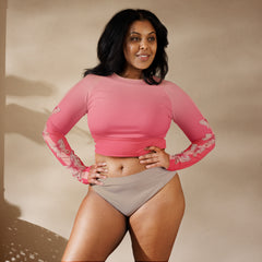 Goddess Pink Recycled Long Sleeve Crop Top