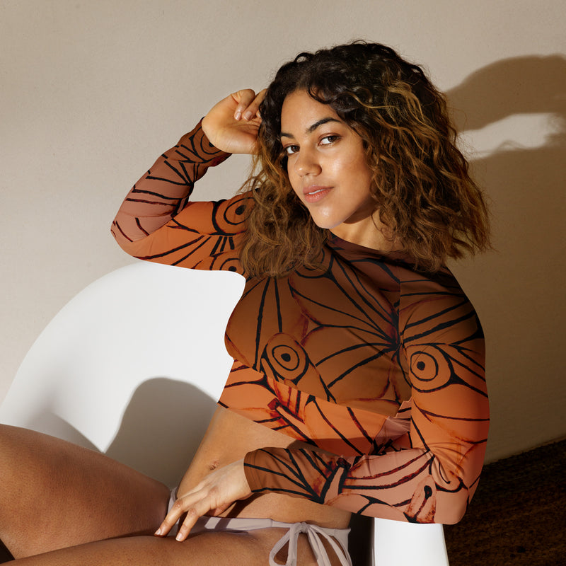 Sienna Caramel Recycled Long-Sleeve Crop Top