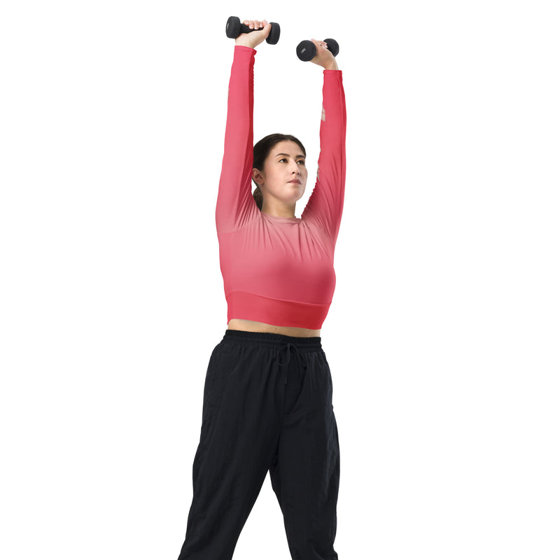 Goddess Pink Recycled Long Sleeve Crop Top