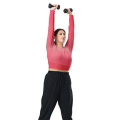 Goddess Pink Recycled Long Sleeve Crop Top