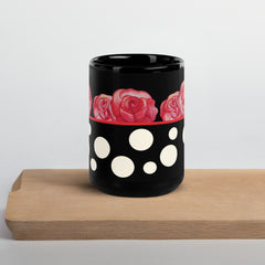 Rose Black Glossy Mug 15oz