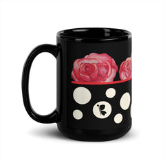 Rose Black Glossy Mug 15oz