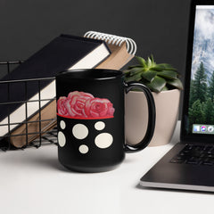 Rose Black Glossy Mug 15oz