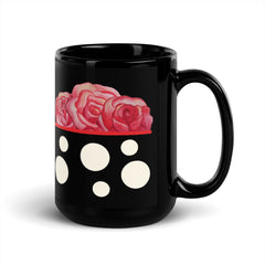 Rose Black Glossy Mug 15oz