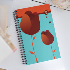 Redblossom Spiral Notebook - 140 Dotted Pages