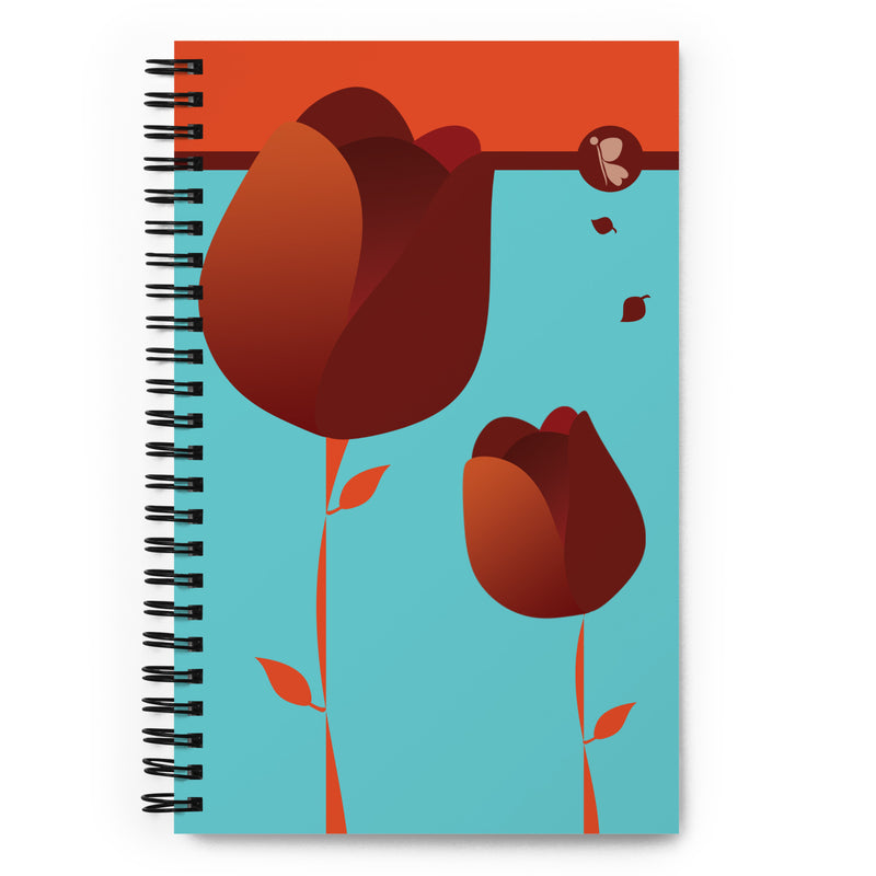 Redblossom Spiral Notebook - 140 Dotted Pages