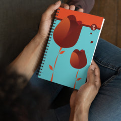 Redblossom Spiral Notebook - 140 Dotted Pages