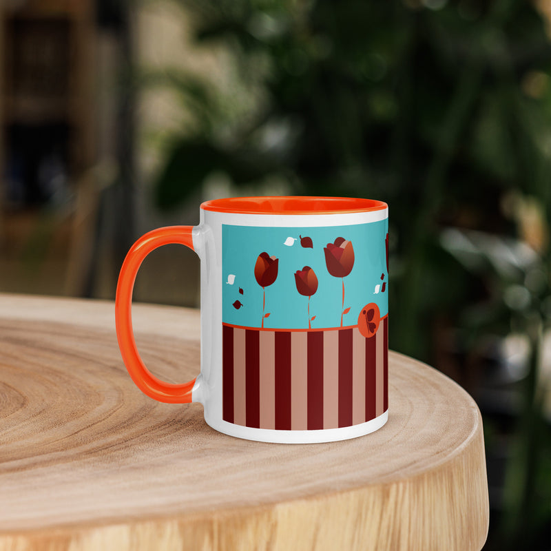 Redblossom Mug with Orange Color Inside 11 oz