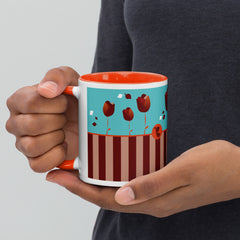 Redblossom Mug with Orange Color Inside 11 oz