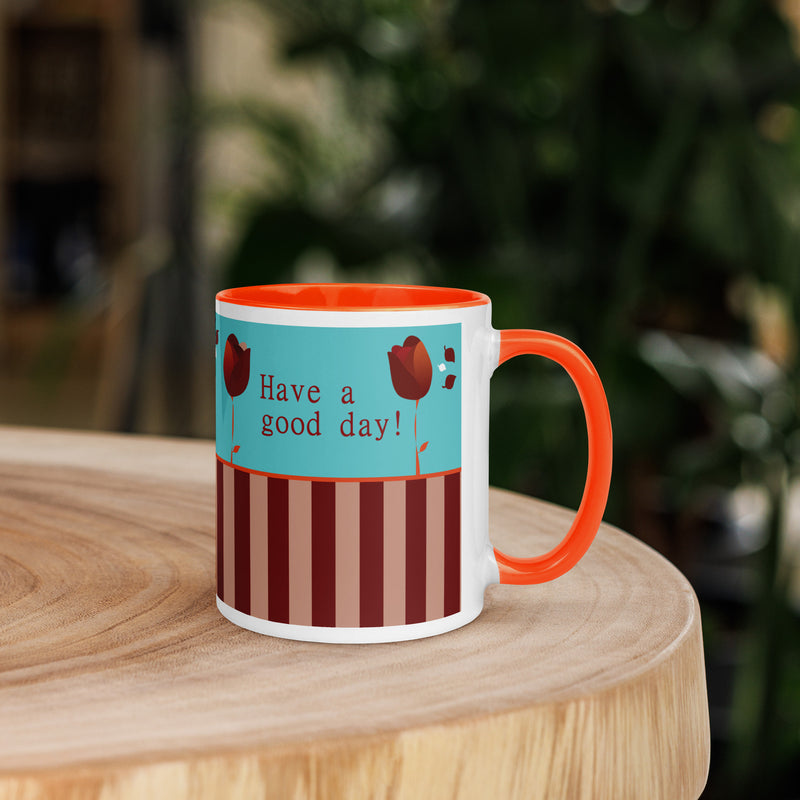 Redblossom Mug with Orange Color Inside 11 oz