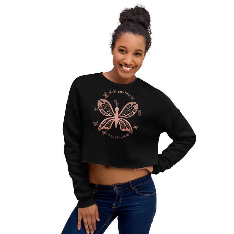 Sienna "Beautiful" Fleece Crop Sweatshirt