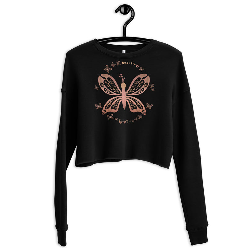 Sienna "Beautiful" Fleece Crop Sweatshirt