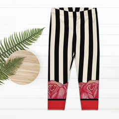 Rose Stripes and Petals Capris