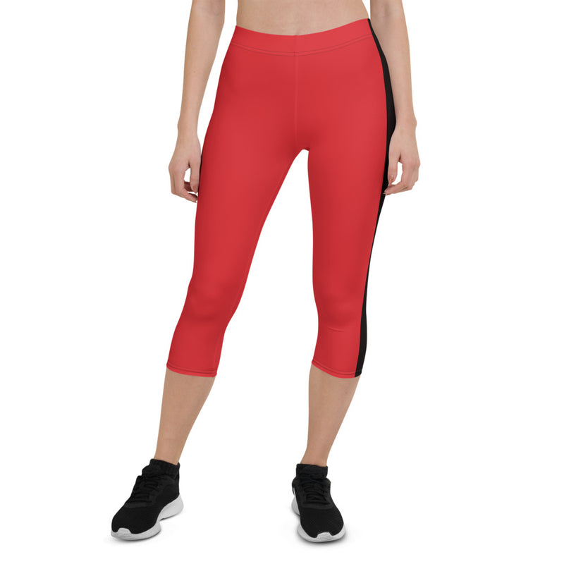 Feels like butter! RedButterfly Red Capri Leggings are super soft and comfortable. True size and sweatproof!   - 82% polyester, 18% spandex - 38–40 UPF - Material has a four-way stretch, which means fabric stretches and recovers on the cross and lengthwise grains - Made with a smooth, comfortable microfiber yarn - Precision-cut and hand-sewn after printing