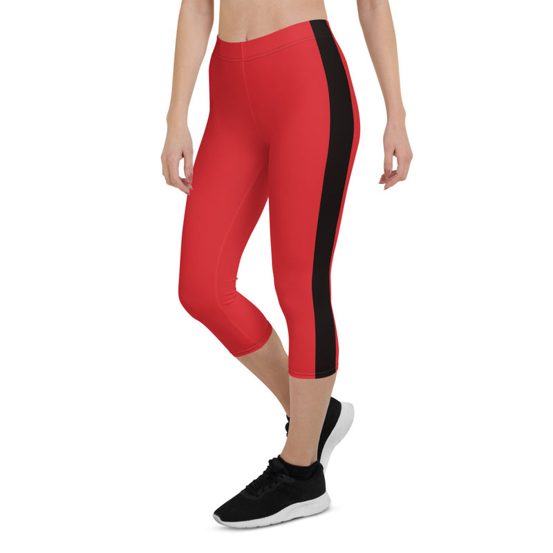 Red capris best sale leggings