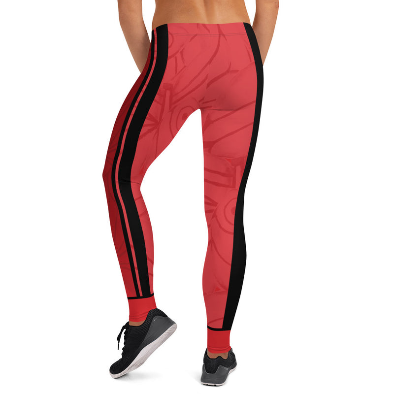 Stylish, durable, and a hot fashion staple. These polyester/spandex RedButterfly Red Leggings are made of a comfortable microfiber yarn, and they'll never lose their stretch with a beautiful watercolor butterfly pattern.  - Fabric: 82% polyester, 18% spandex - 38–40 UPF - Made of a microfiber yarn, which makes the item smooth and comfortable - Four-way stretch fabric that stretches and recovers on the cross and lengthwise grains - Elastic waistband