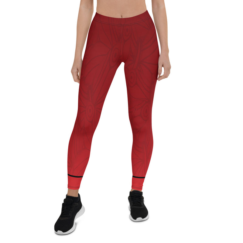 Stylish, durable, and a hot fashion staple. These polyester/spandex RedButterfly Red Leggings are made of a comfortable microfiber yarn, and they'll never lose their stretch with a beautiful watercolor butterfly pattern.  - Fabric: 82% polyester, 18% spandex - 38–40 UPF - Made of a microfiber yarn, which makes the item smooth and comfortable - Four-way stretch fabric that stretches and recovers on the cross and lengthwise grains - Elastic waistband