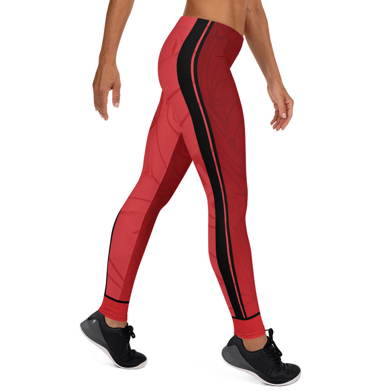 Stylish, durable, and a hot fashion staple. These polyester/spandex RedButterfly Red Leggings are made of a comfortable microfiber yarn, and they'll never lose their stretch with a beautiful watercolor butterfly pattern.  - Fabric: 82% polyester, 18% spandex - 38–40 UPF - Made of a microfiber yarn, which makes the item smooth and comfortable - Four-way stretch fabric that stretches and recovers on the cross and lengthwise grains - Elastic waistband