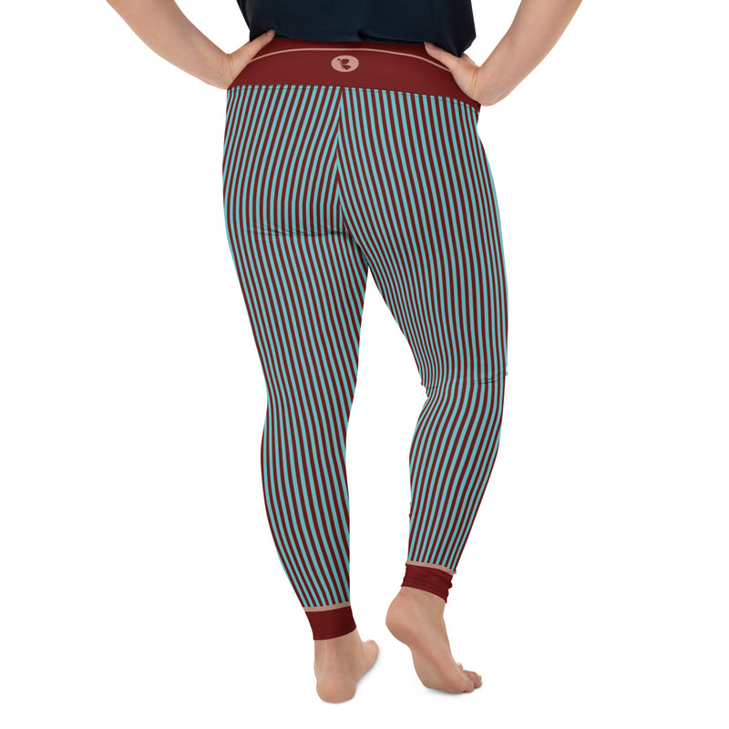 RedBlossom Blue Stripes Plus Size Leggings