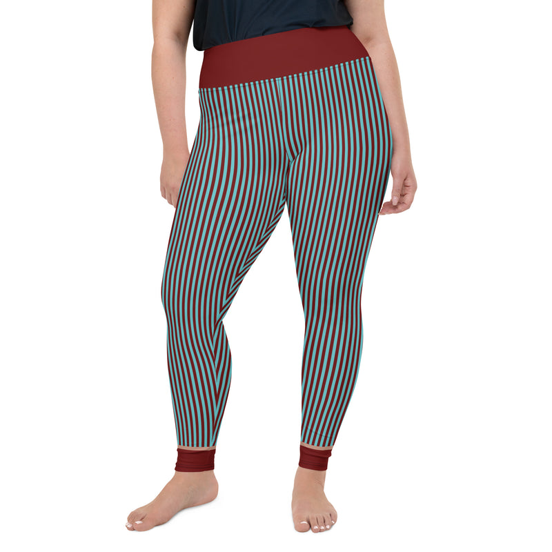 RedBlossom Blue Stripes Plus Size Leggings