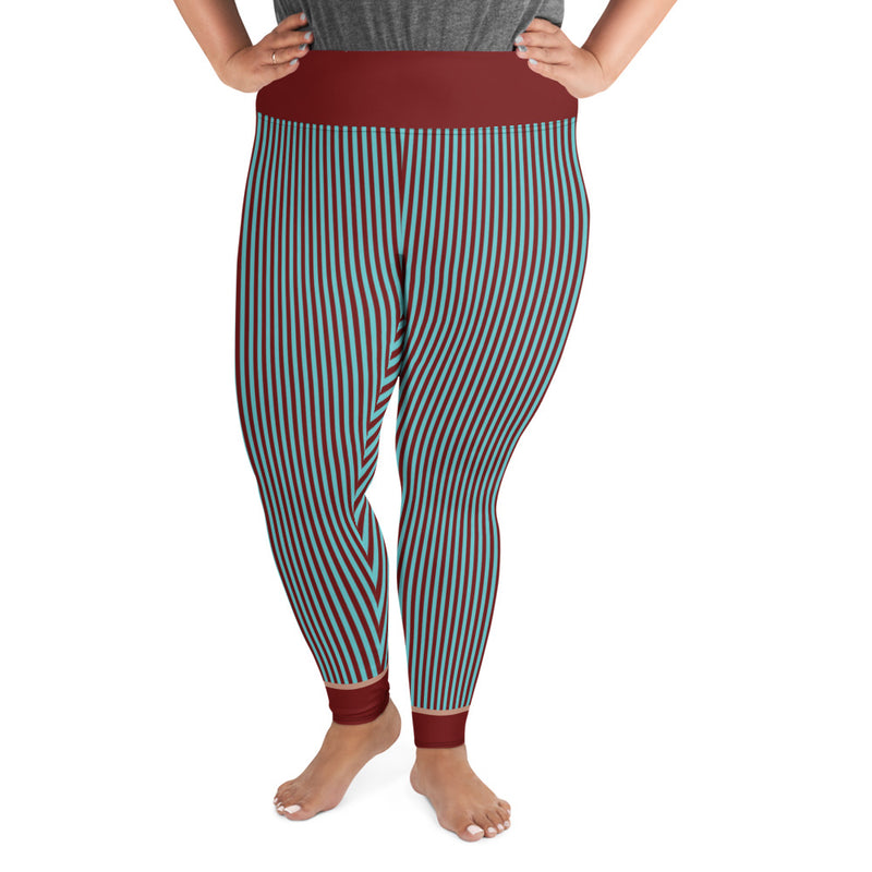 RedBlossom Blue Stripes Plus Size Leggings