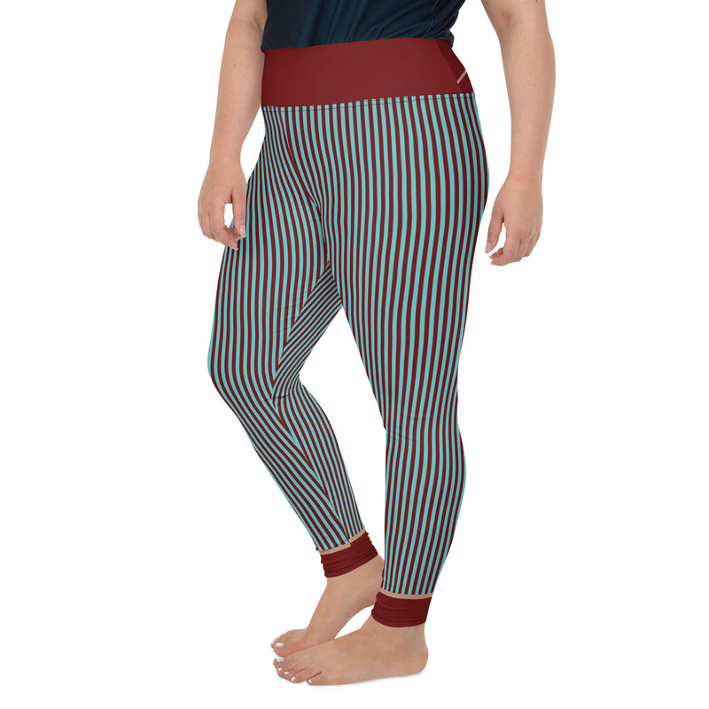 RedBlossom Blue Stripes Plus Size Leggings