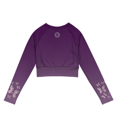 Goddess Purple Recycled Long-Sleeve Crop Top