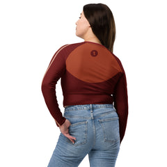 RedBlossom Brown Recycled Long-Sleeve Crop Top