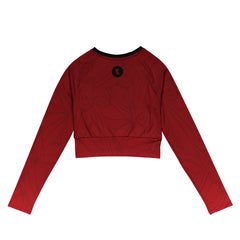 RedButterfly Red Recycled Long-Sleeve Crop Top