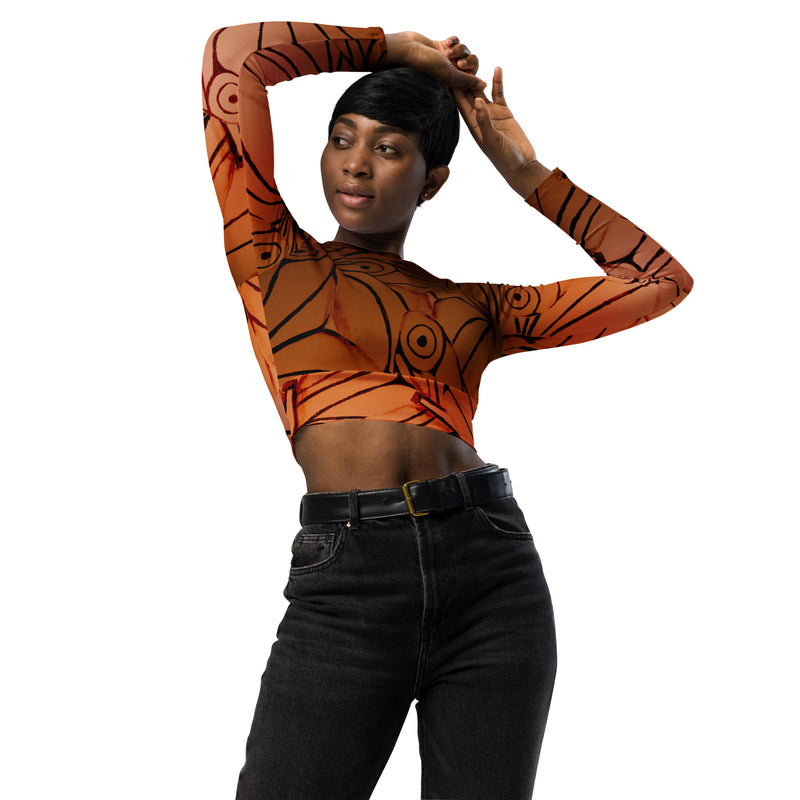 Sienna Caramel Recycled Long-Sleeve Crop Top