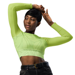 Goddess Mint Recycled Long-Sleeve Crop Top