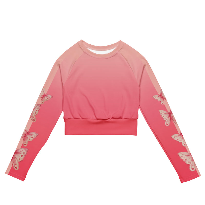 Goddess Pink Recycled Long Sleeve Crop Top