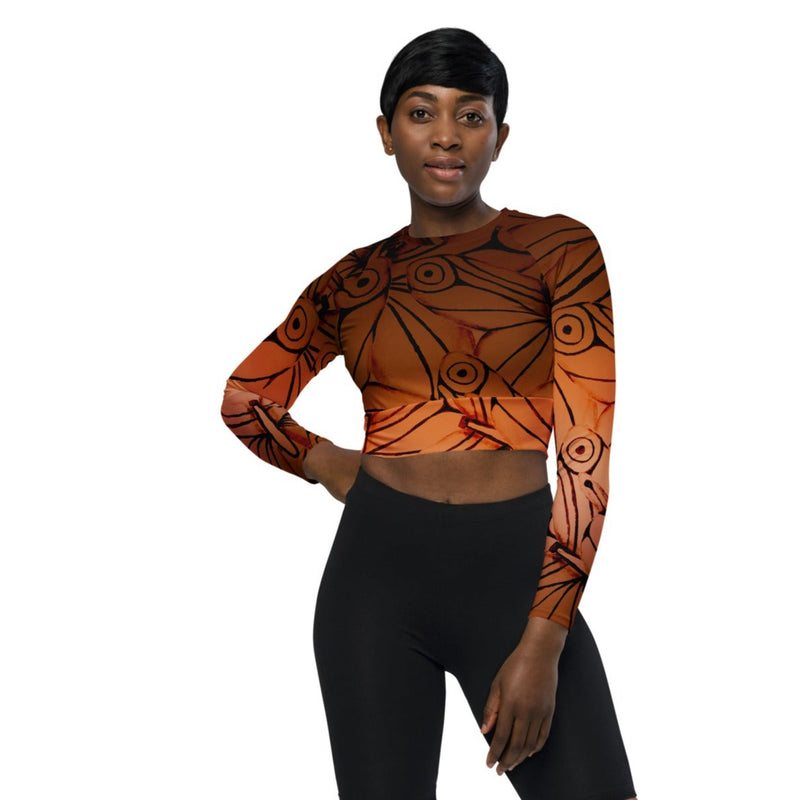 Sienna Caramel Recycled Long-Sleeve Crop Top