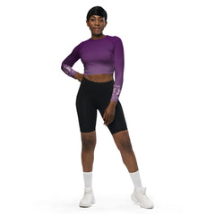 Goddess Purple Recycled Long-Sleeve Crop Top