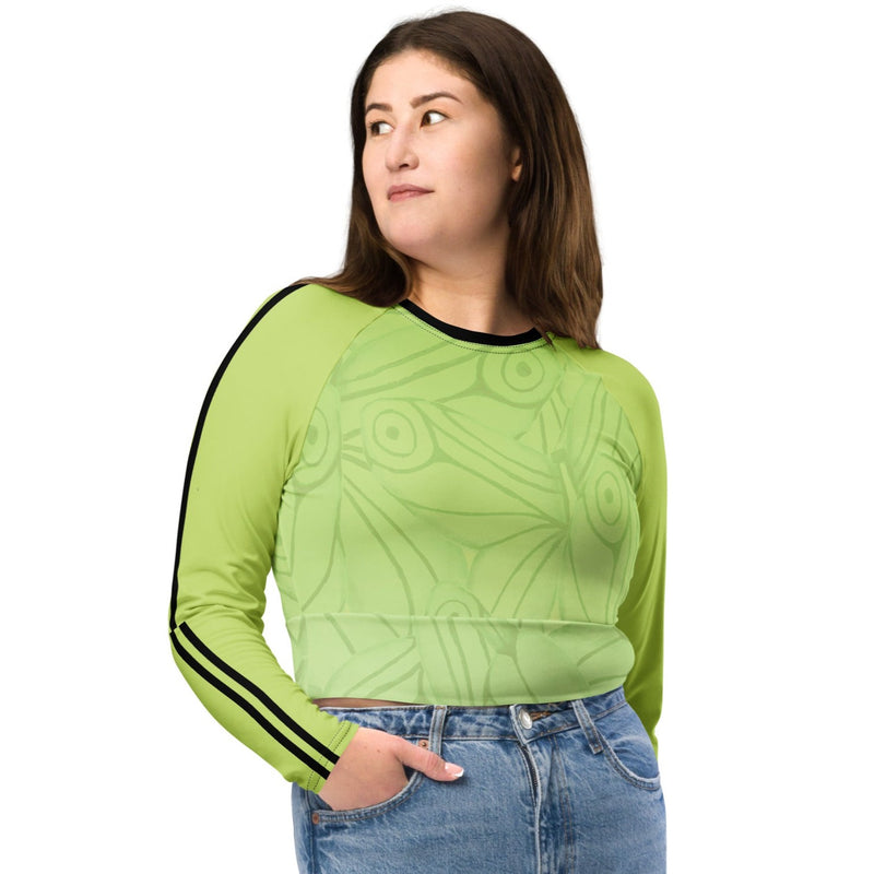 Goddess Mint Recycled Long-Sleeve Crop Top