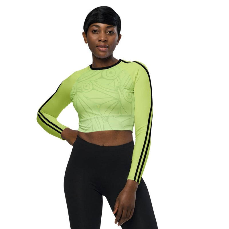 Goddess Mint Recycled Long-Sleeve Crop Top