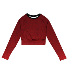 RedButterfly Red Recycled Long-Sleeve Crop Top