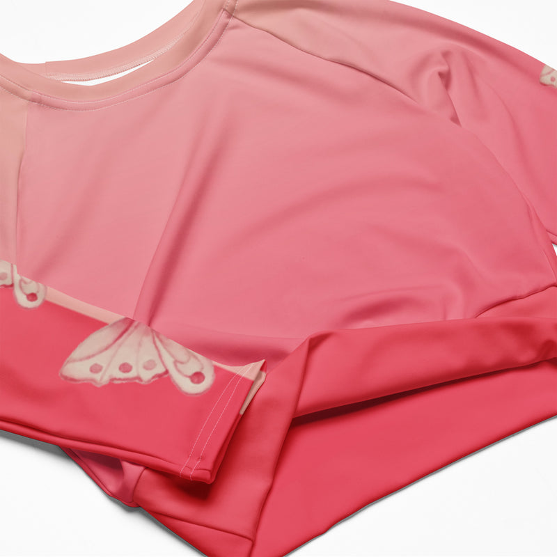 Goddess Pink Recycled Long Sleeve Crop Top