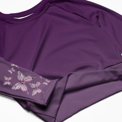 Goddess Purple Recycled Long-Sleeve Crop Top