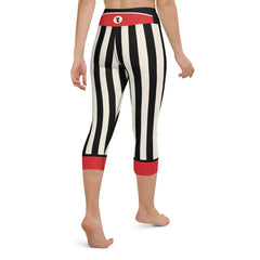 Rose Stripes Capris High Waisted