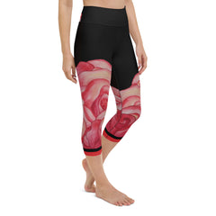 Rose Romance Capris High Waisted